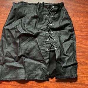 Black leather skirt